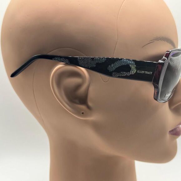 NOS Vintage Y2K Designer Sunglasses | Ellen Tracy | Purple Square Thick Temple main image 8
